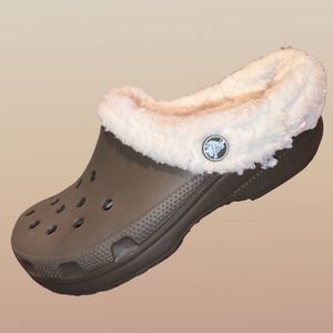 CROCS MAMMOTH ADULT BROWN/CREAM LINED CLOGS Men 5 Women 7